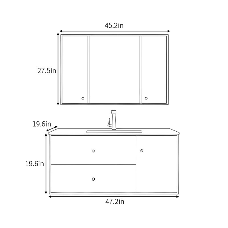Retro minimalist bathroom cabinet