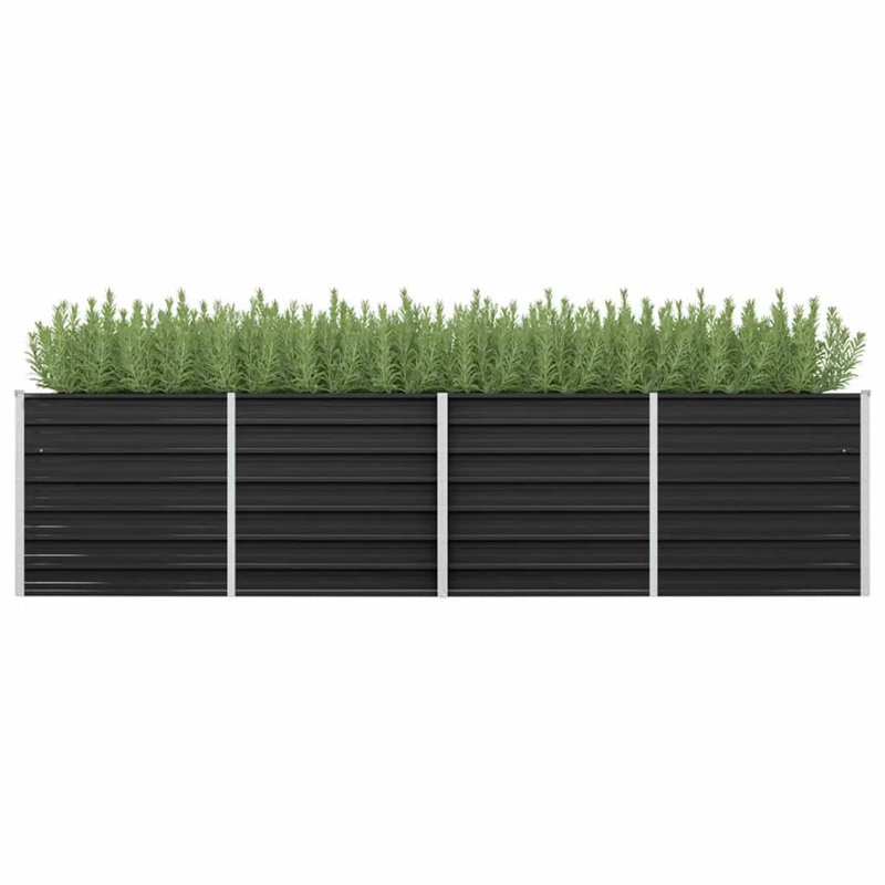 Adiansingh vidaXL Garden Raised Bed Galvanized Steel, Rectangular Garden Planter for Flowers and Planters, Raised Bed, Weather-resistant