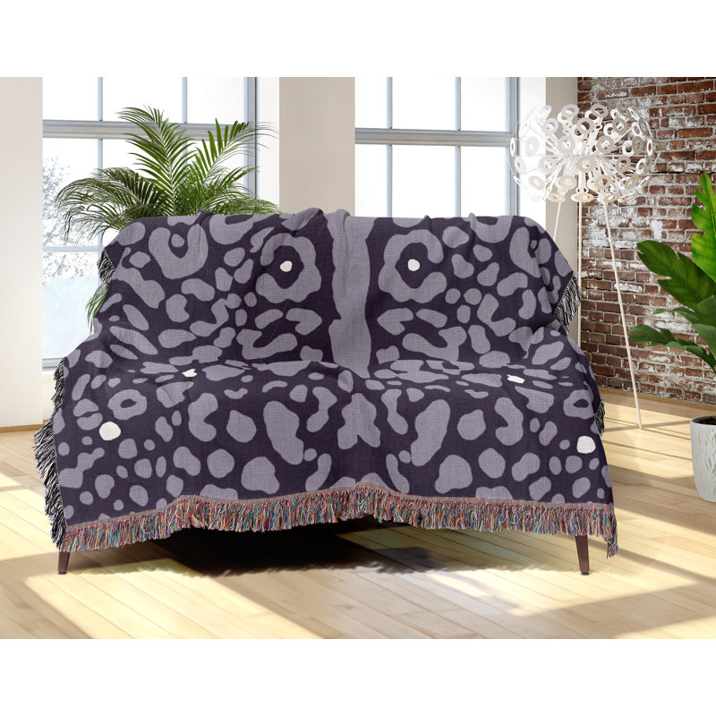 Jeté en coton Cheetah, 50 x 70, Lilas