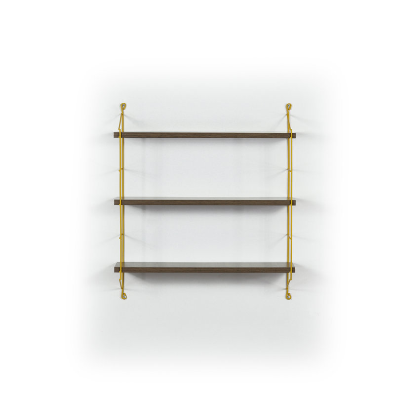 Triple Shelf, Walnut/Yellow