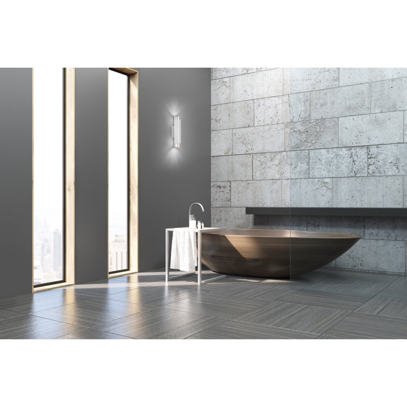 Dela LED Flush Mounted Sconce, White/Silver