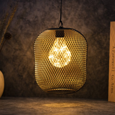 8.5" High Hanging Lamp Battery Operated Hanging Light (Black)