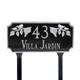 Camden Ivy Two-Line Address Sign Plaque with Lawn Stakes