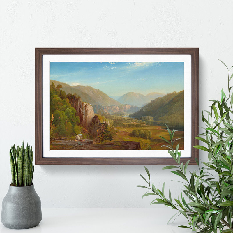 The Juniata by Thomas Moran - Picture Frame Painting, 48cm H x 65cm W x 2cm D, Walnut