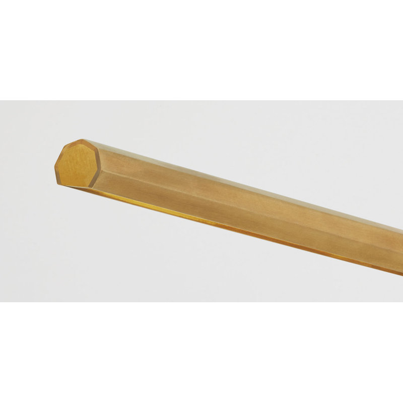 Plural Faceted Picture Light, Hand Rubbed Antique Brass, 0.7" H x 30" W x 8.9" D, 20.8