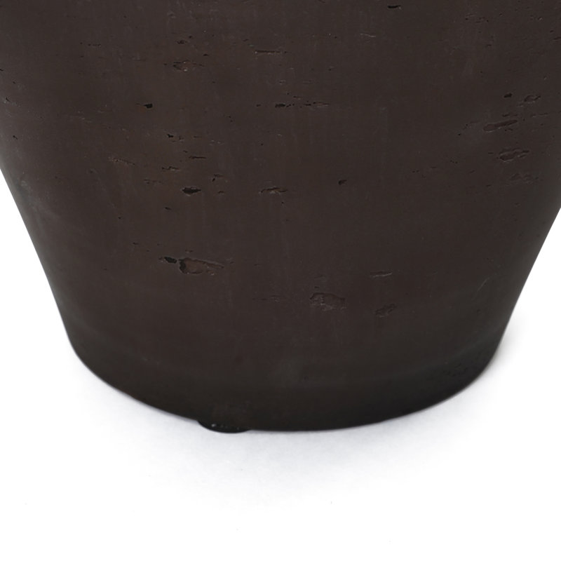 Vase rustique en ciment, finition brun antique, décor décoratif 13,4 po, H 13,39 po x 11,02 po de diamètre