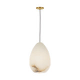 Sean Lavin Alina 1-light Pendant in Hand Rubbed Antique Brass with Alabaster shade