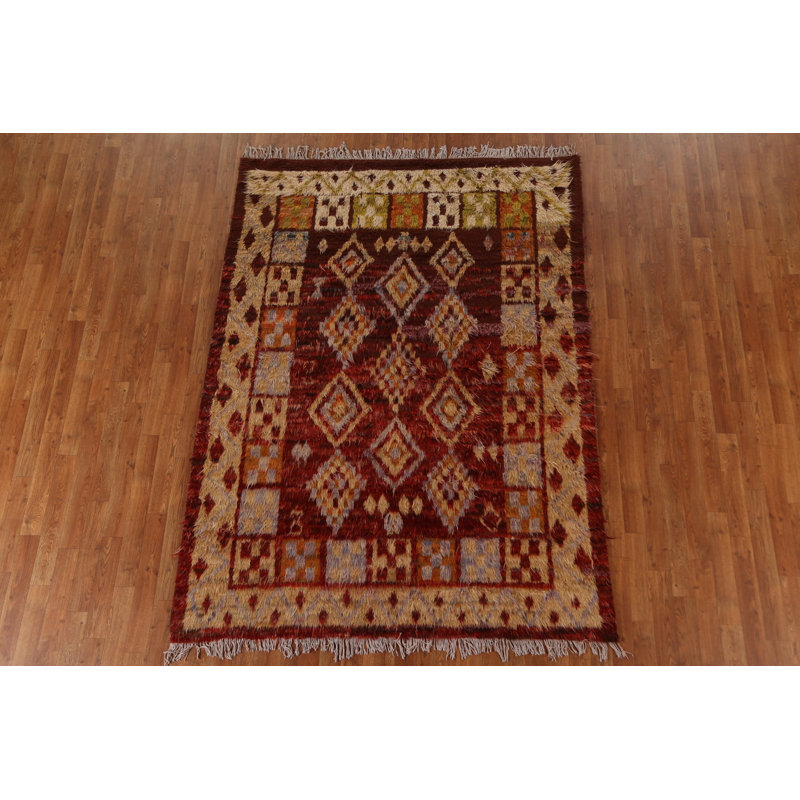 One-of-a-Kind 5'8'' X 7'8'' New Age Wool Area Rug in Red