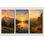 Très grand ensemble de 3 impressions sur toile de montagne au coucher du soleil sur un lac de montagne, impression sur toile de salon rustique, impression sur toile 24 x 36 pouces - prête à être accrochée
