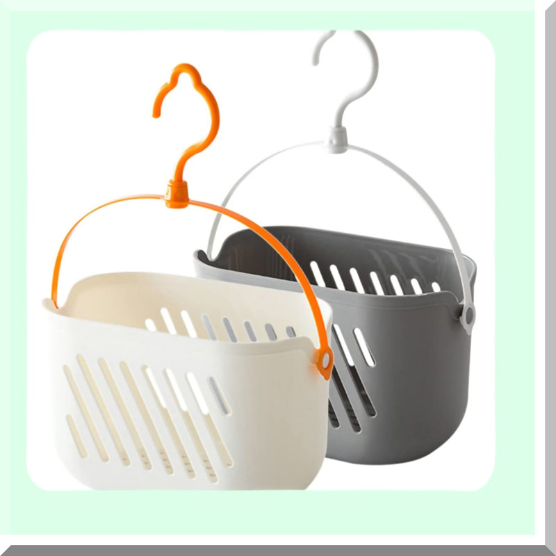 VersaCaddy Duo: Hanging Shower & Kitchen Organizer Basket Set