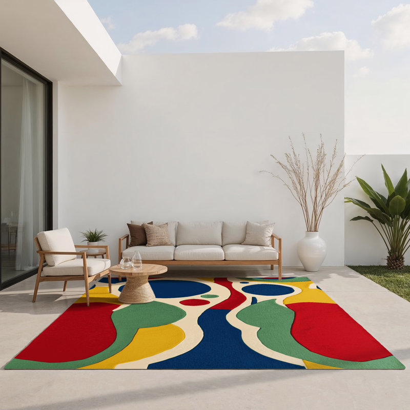 Tapis intérieur et extérieur Jazzy Ripple, Rectangle 1 pi 6 po x 2 pi 6 po