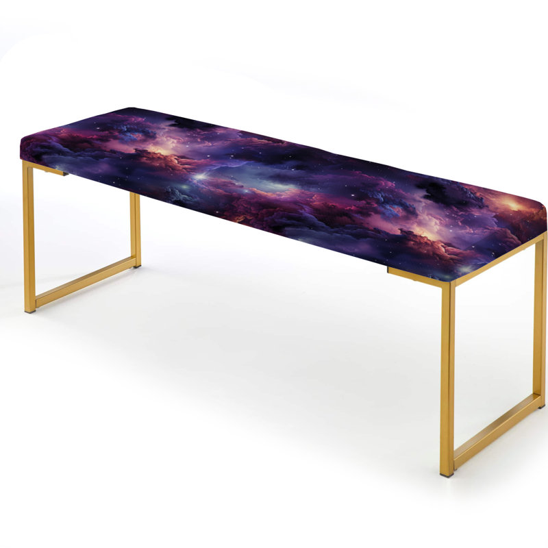 Enchanted Nebula Moody Patterns - Abstract Upholstered Gold Bench
