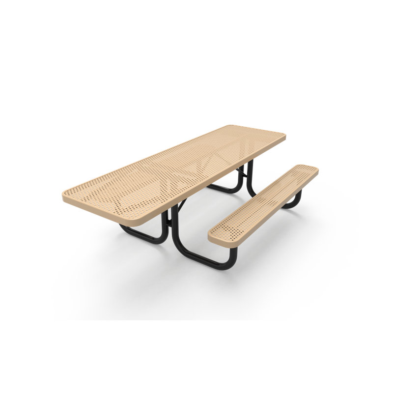 Table de pique-nique en plastique Dinan, Brun clair