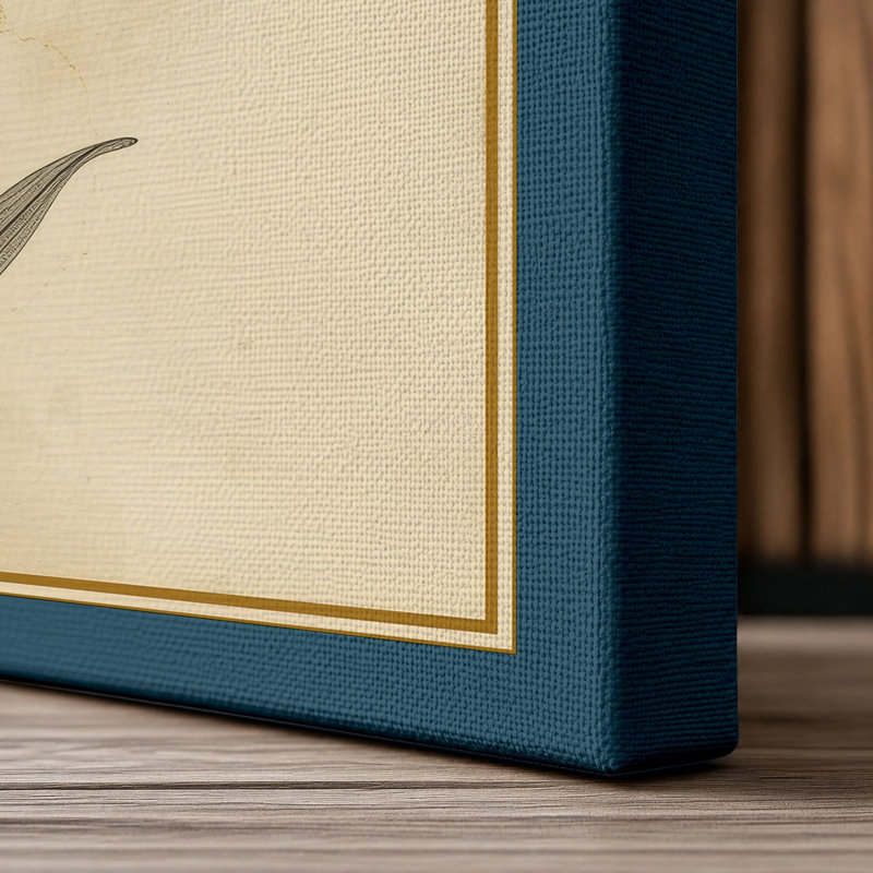 Bloom Beneath the Sun Japandi - Wrapped Canvas, 18x12 - 45.7 x 30.5 cm, Teal Border