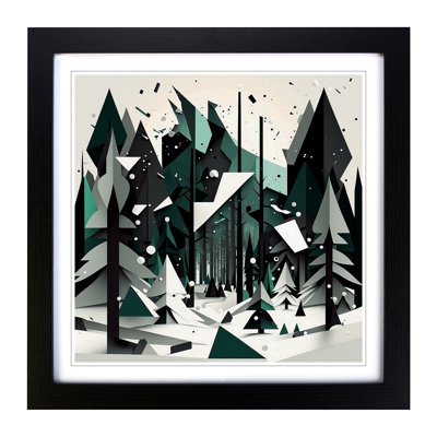 Winter Forest Suprematism No.2 - Framed Print