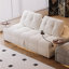 Canapé-lit modulaire en velours blanc crème-979005101