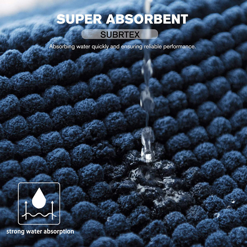 Tapis pour salle de bain , Marine, L 20 po x L 32 po