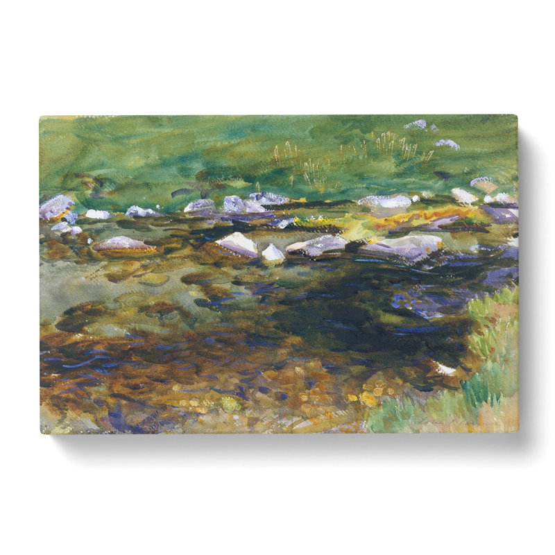 Brook And Meadow by John Singer Sargent - Wrapped Canvas Painting, 35cm H x 50cm W x 3cm D
