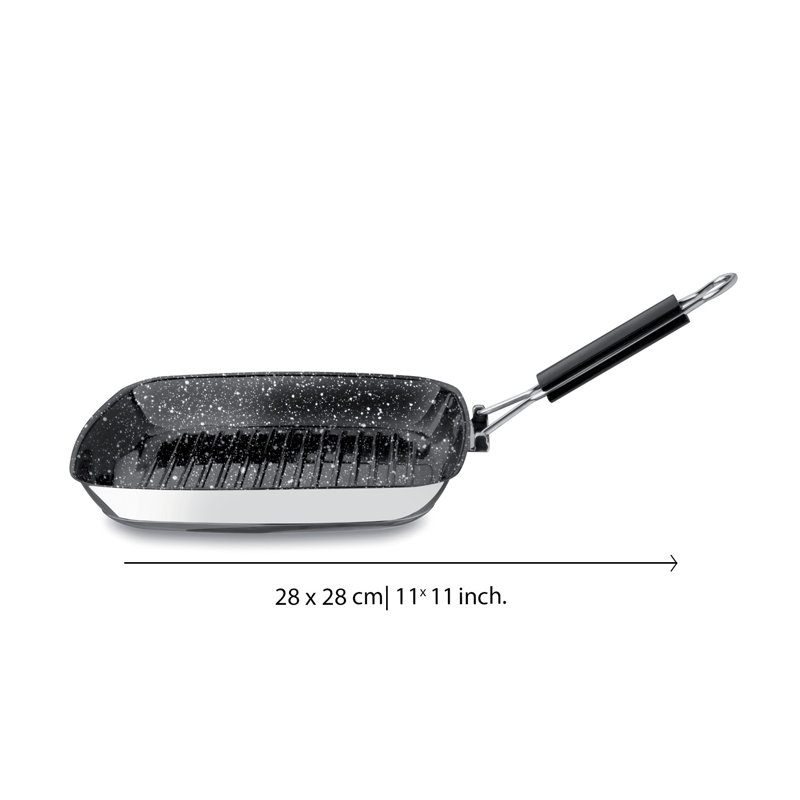 Gril fantaisie pierre cm 28 x 28 noir