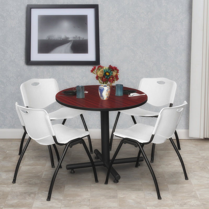 Table de salle de repos Nicklo, Acajou, gris