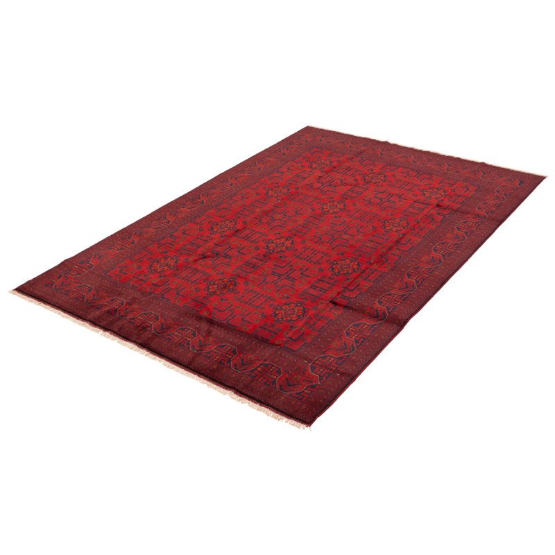 Tapis unique en laine noué à la main 6 pi 6 po x 9 pi 8 po nouvel âge Obidiah