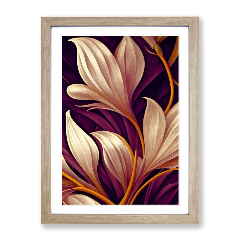 Marvellous Flower - Framed Print, 34cm H x 25cm W x 2cm D, Oak Framed