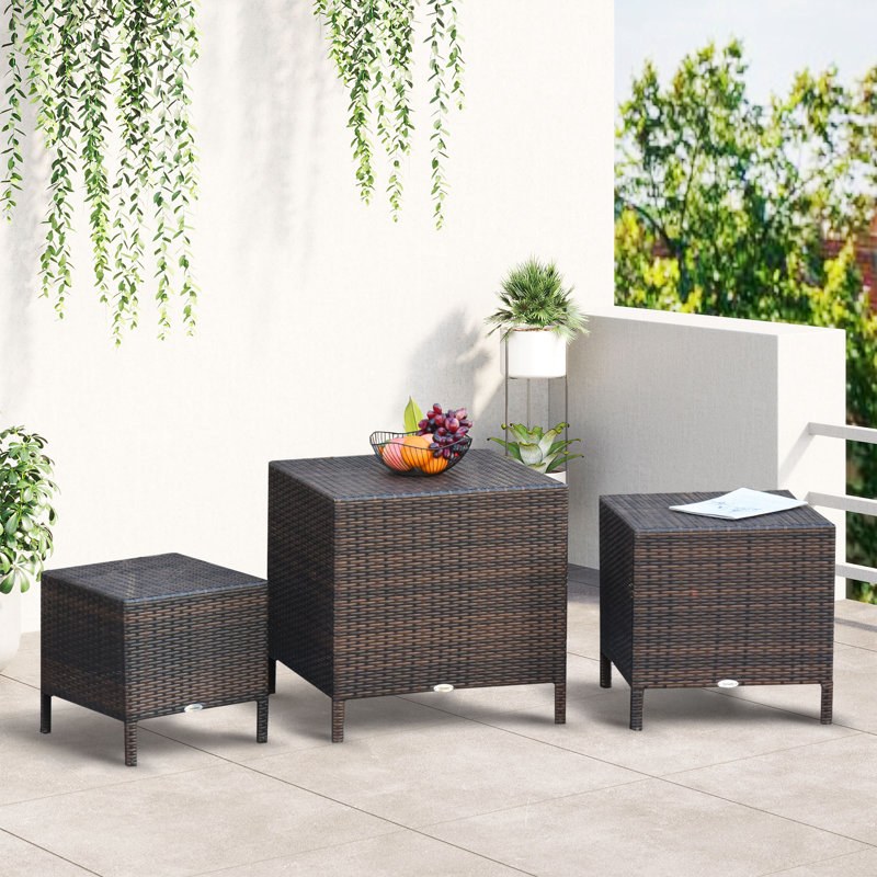 Midvale Square Metal Outdoor Side Table , 60cm cm W 54cm cm D