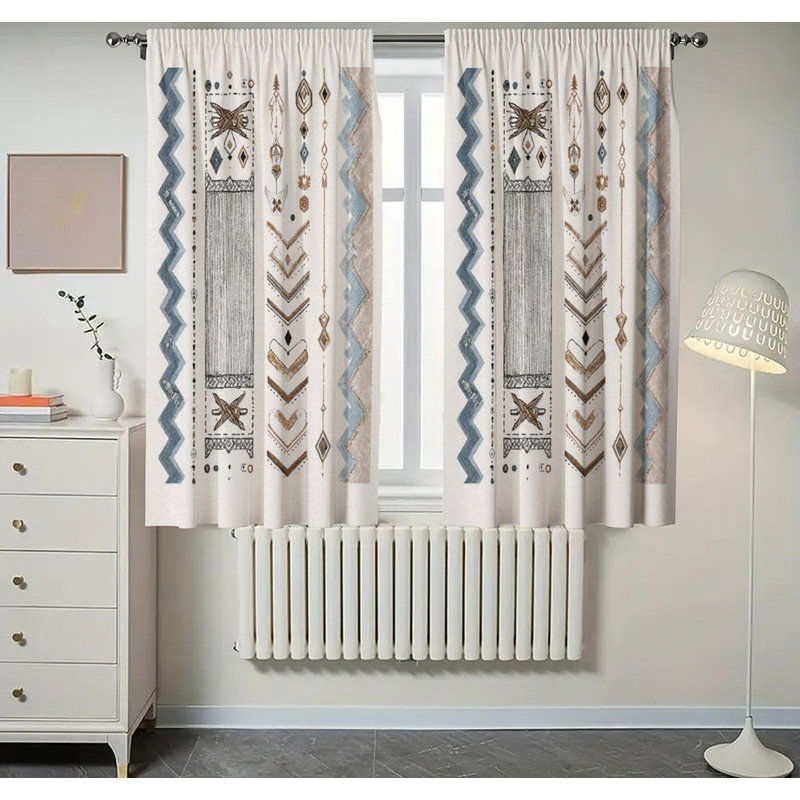 Boho Geometric Stripe Blackout Curtains Set Of 2，28 × 40