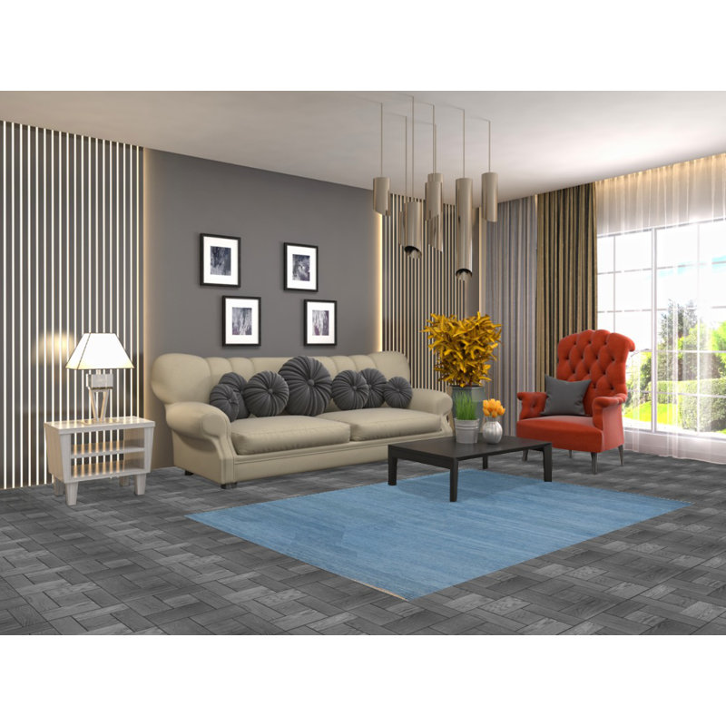 Tapis bleu Gabbeh 5 x 7