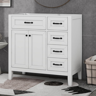 36" Bathroom Vanity without Sink, Bathroom Cabinet with Drawers