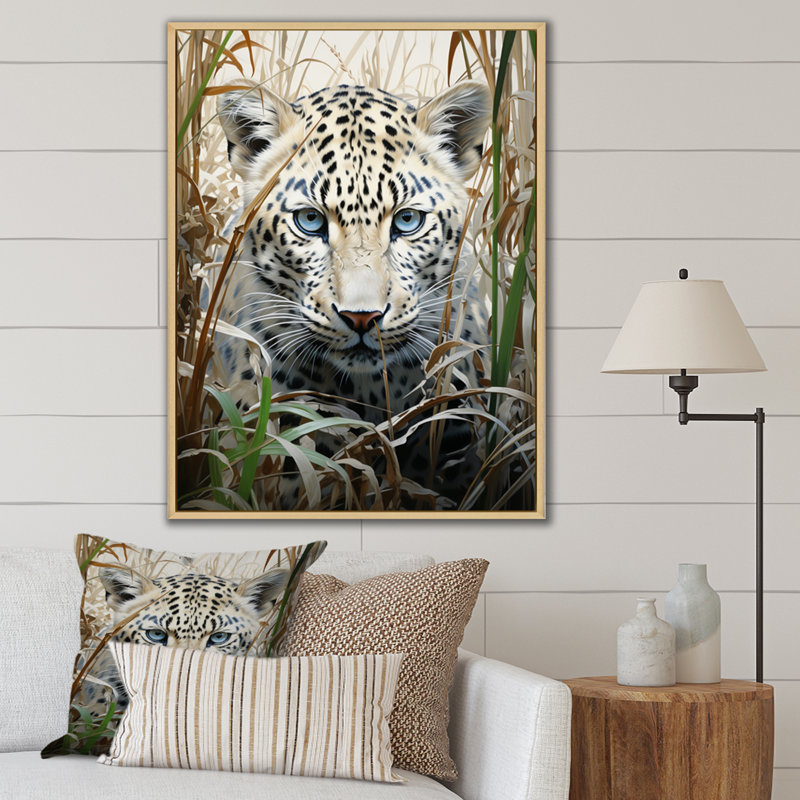 Delisio, Afrique, Léopards furtifs, sur toile, H 40 po x l 30 po x P 1,5 po, Cadre naturel flottant
