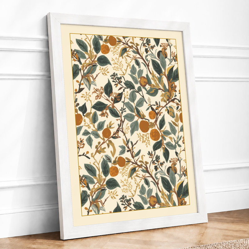Scattered Study Botanical - Framed Print, A4 - 29.7 x 21.0 cm, White