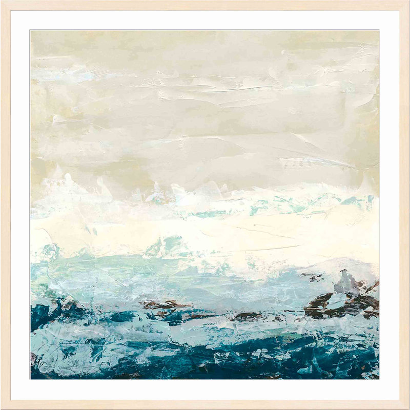 «Coastal C Courants I» par June Erica Vess - peinture encadrée, Érable, H 35,8 po x l 35,8 po x P 1,18 po