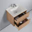 Meuble-lavabo mural 24 po avec lavabo - Armoire murale en bois avec plateau en céramique, tiroirs à fermeture en douceur et meuble-lavabo simple moderne-1497510568-1497510549