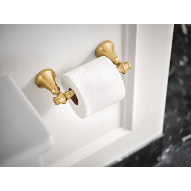 Wall Mounted Toilet Paper Holder in Brushed Gold