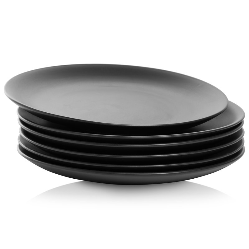 Assiette plate 10,5 po Wazee Matte, Noir