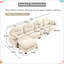 Canapé modulaire en L avec repose-pieds modulaire en chenille beige doux, conception ergonomique, pour 4 personnes-436299948