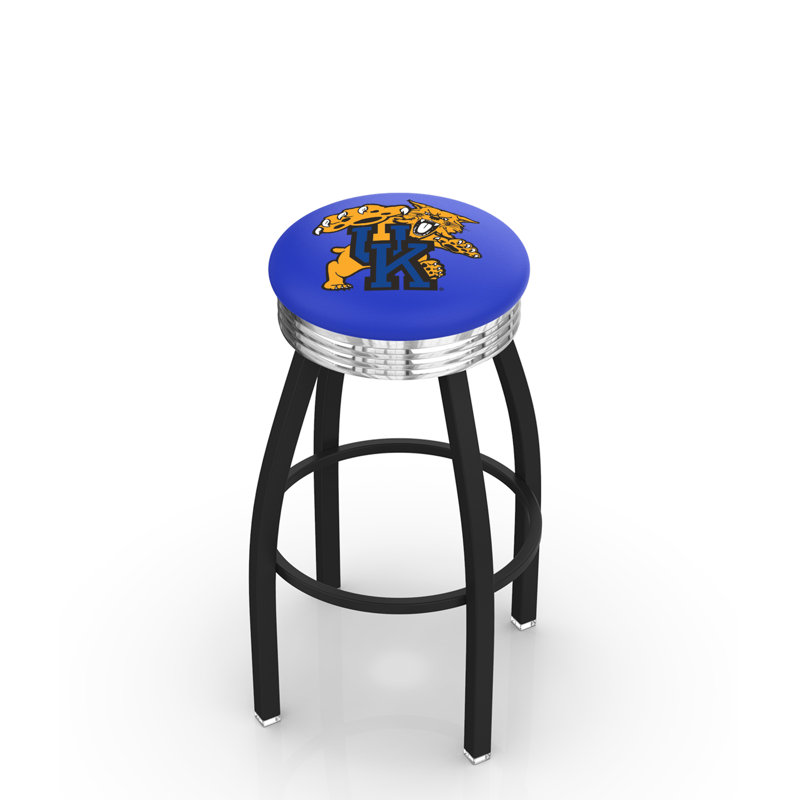Logo Series Bar Stool, Counter Stool 25” Seat Height, Solid Welded Chrome, University of Kentucky "Cat" Logo