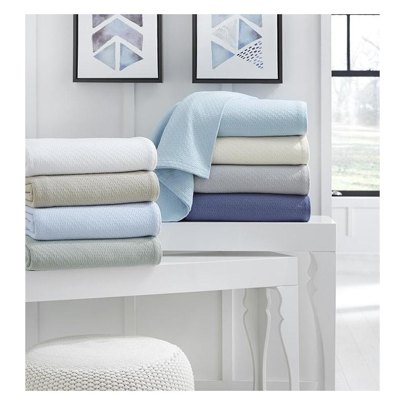 Corino Hand Woven Blanket, Full/Queen, Ivory