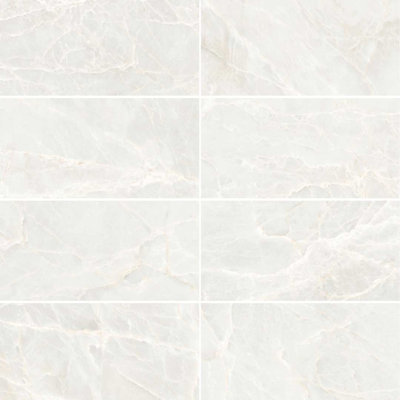 Carreau de porcelaine blanche pour plancher et mur 12 po x 24 po Botticino