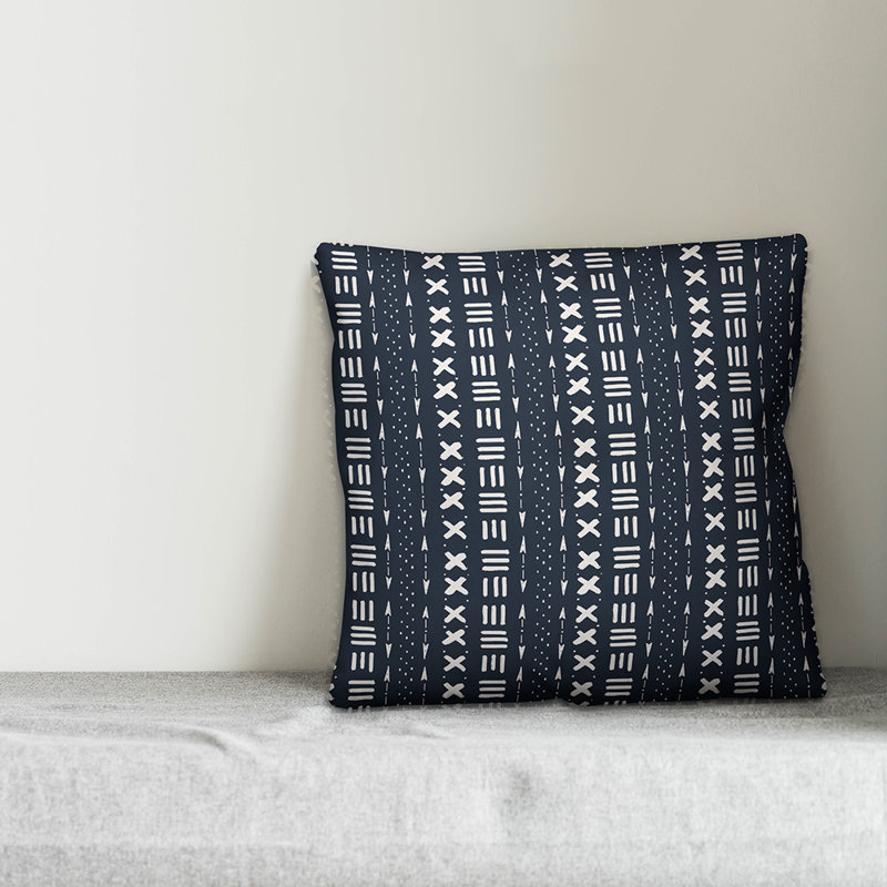 Mudcloth Geometric Reversible Throw Pillow