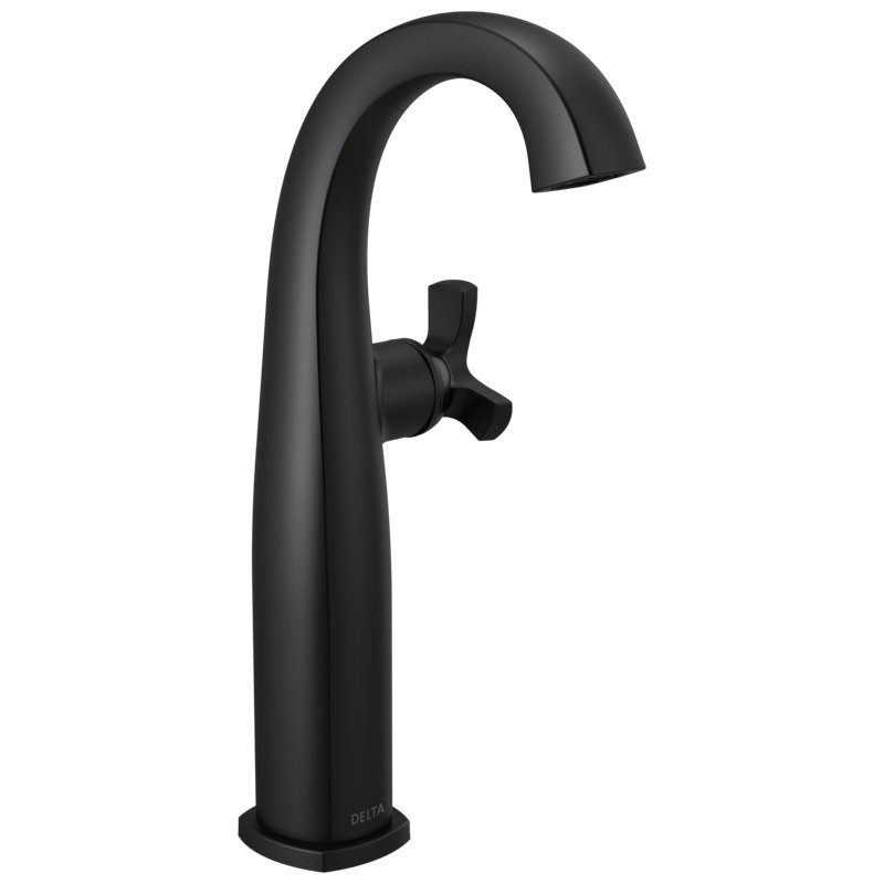Robinet pour salle de bain à poignée simple, Noir mat