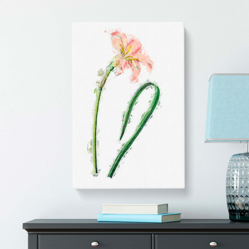 Pink Fairy Lily - Wrapped Canvas Painting, 50cm H x 35cm W x 3cm D