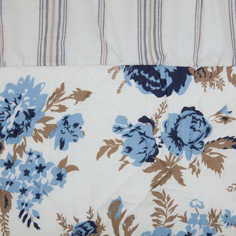 Annie Blue Floral Ruffled Cotton King Sham