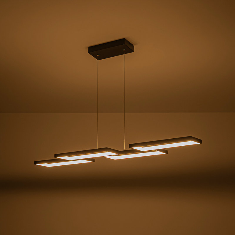 4-light Rectangle Loop Dimmable Led Pendant