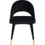 2 chaises à dossier arquées noires (de 2) - Style moderne Mid-Century avec similicuir et bouts 2 pièces