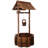 Rustic Wooden Patio Wishing Well Planter With Hanging Bucket And Shade Captivation, 25X25x53 Force,