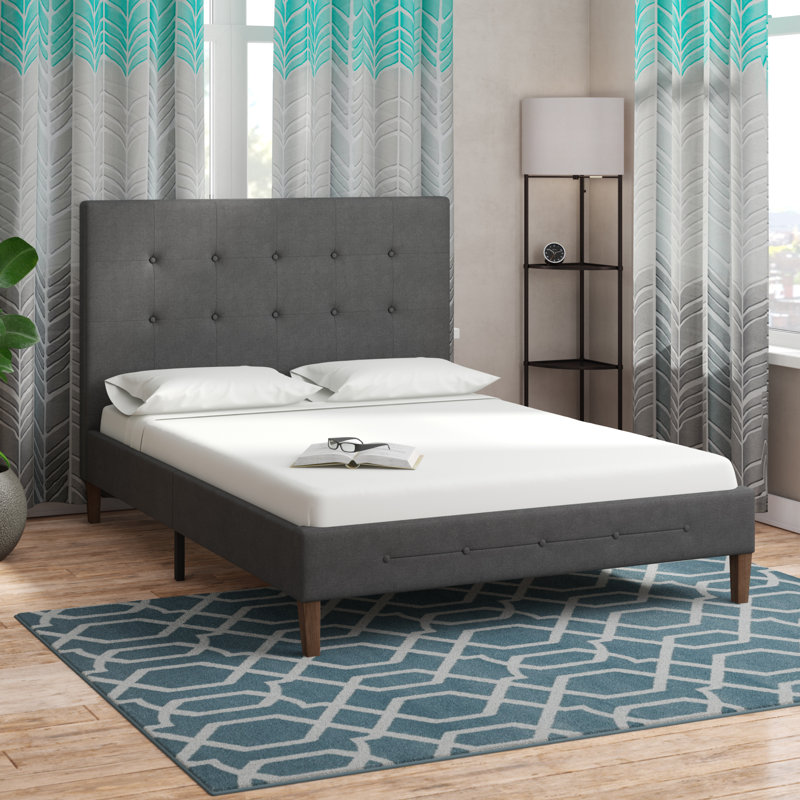Monona Upholstered Platform Bed, Full, Antonio Midnight