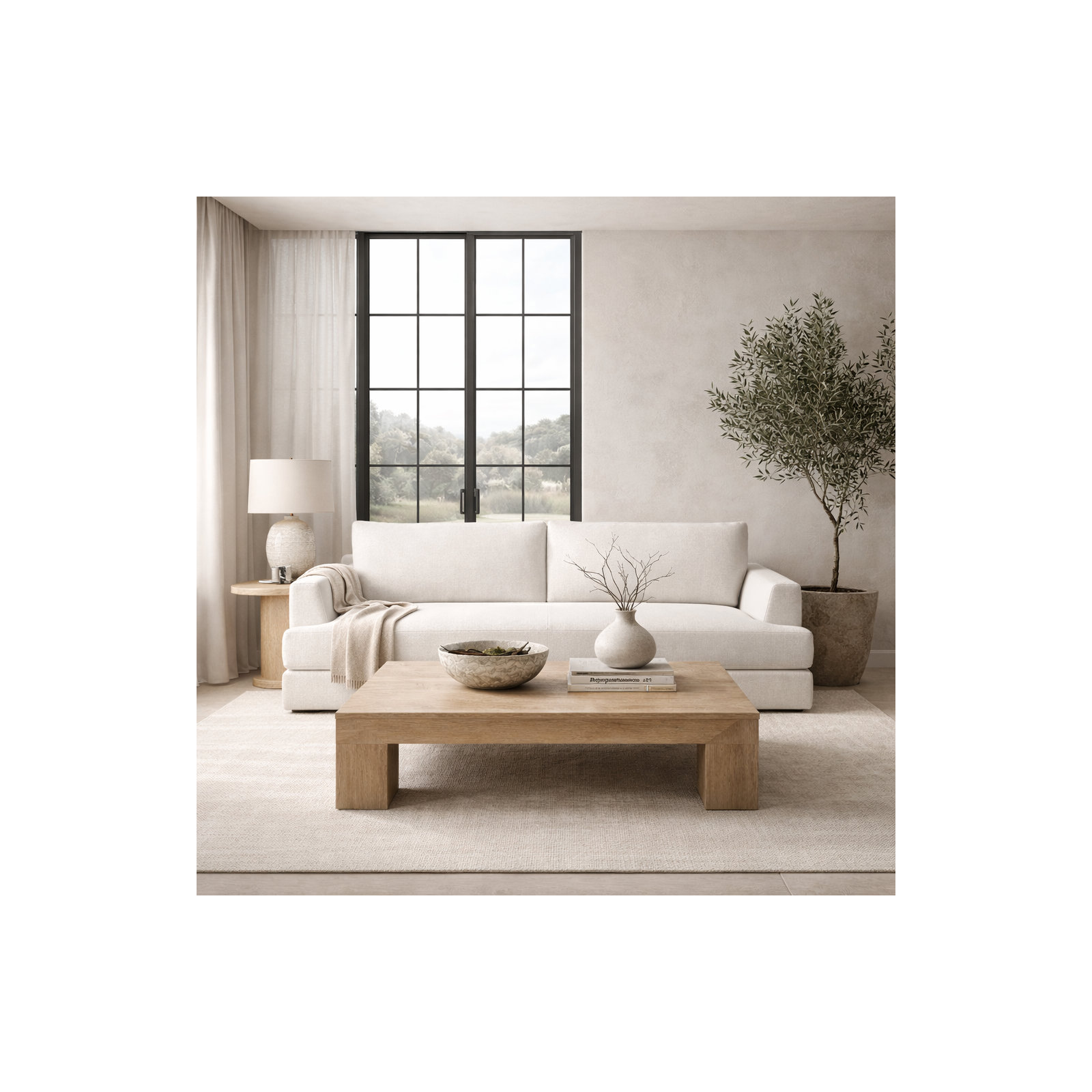 Laguna 96" Upholstered Sofa, Macarena Beige Basketweave