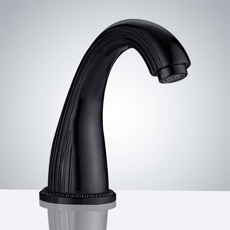 Robinet commercial à capteur sans contact pour les toilettes dans les bureaux et les restaurants, Noir mat